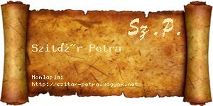 Szitár Petra névjegykártya