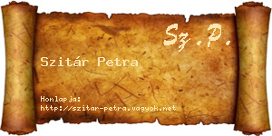 Szitár Petra névjegykártya